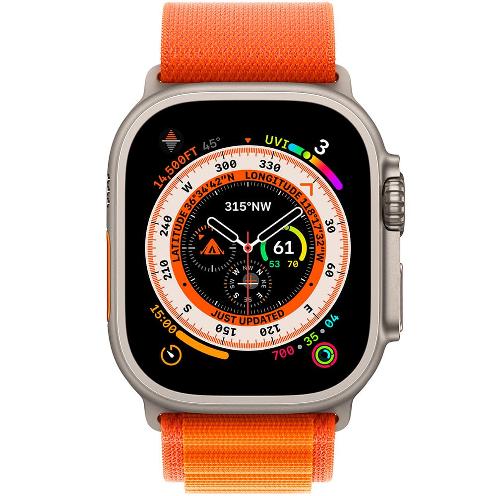 Apple Watch Ultra GPS + Cellular, 49 мм, корпус из титана, ремешок Alpine оранжевого цвета M