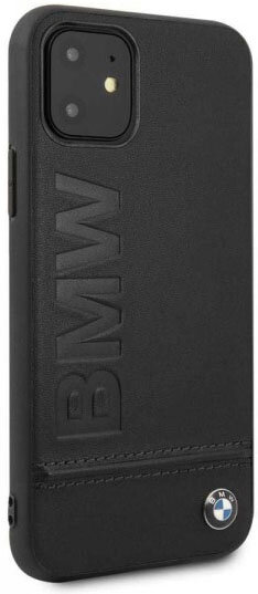 Фото — Чехол BMW Signature Logo для iPhone 11, кожа, черный