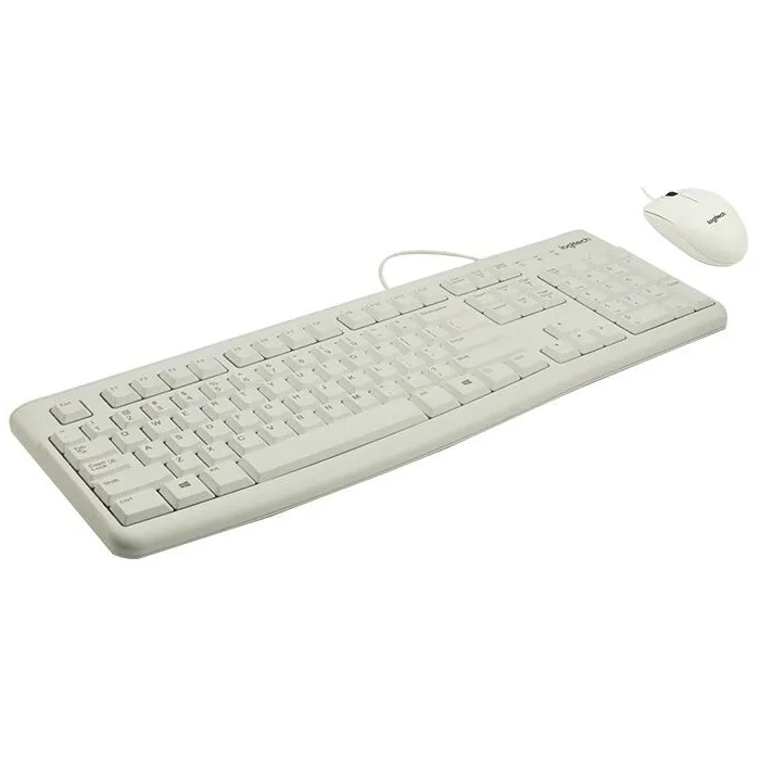 Фото — Комплект (клавиатура и мышь) Logitech MK120, белый