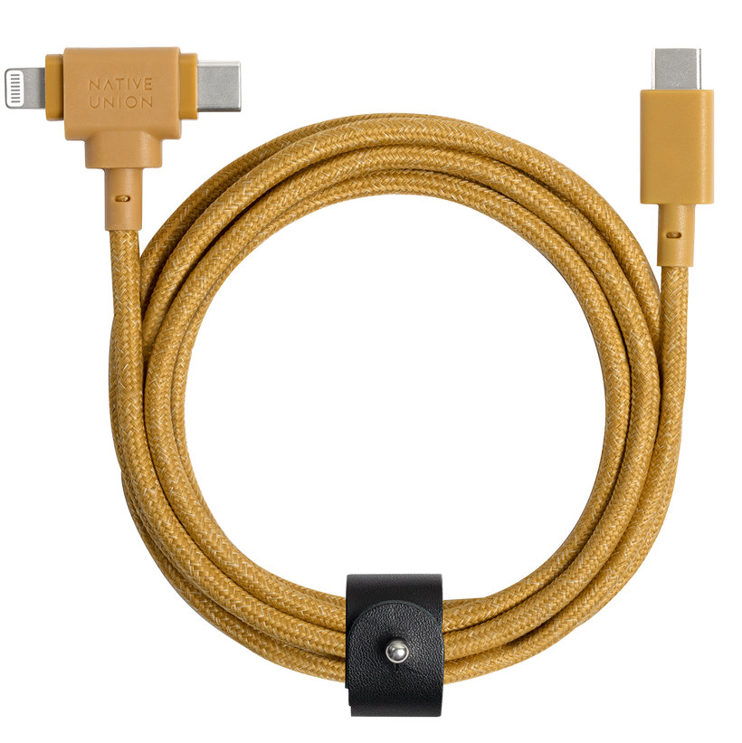 Кабель Native Union Belt Cable Duo USB-C to USB-C/Lightning 1.5m, крафт