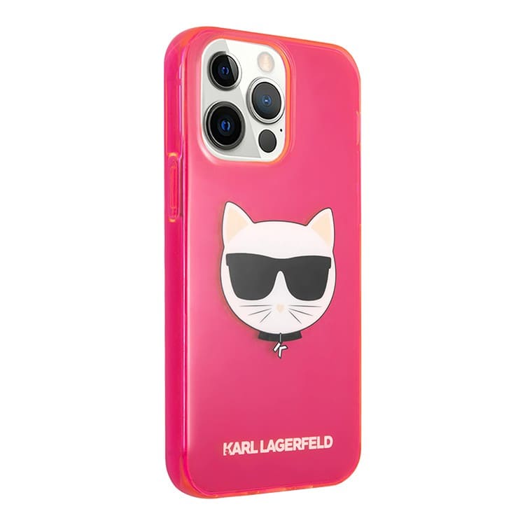 Фото — Чехол для смартфона Lagerfeld Choupette для iPhone 13 Pro Max, пластик, розовый градиент