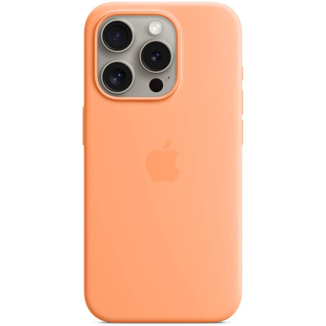 Фото — Чехол для смартфона iPhone 15 Pro Silicone Case with MagSafe, Orange Sorbet