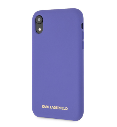 Фото — Чехол для смартфона Lagerfeld для iPhone XR Liquid silicone Gold logo Hard Violet