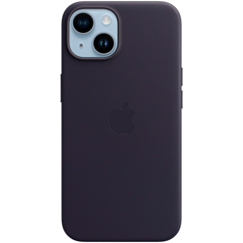 Фото — Чехол для смартфона iPhone 14 Leather Case with MagSafe, «чернила»
