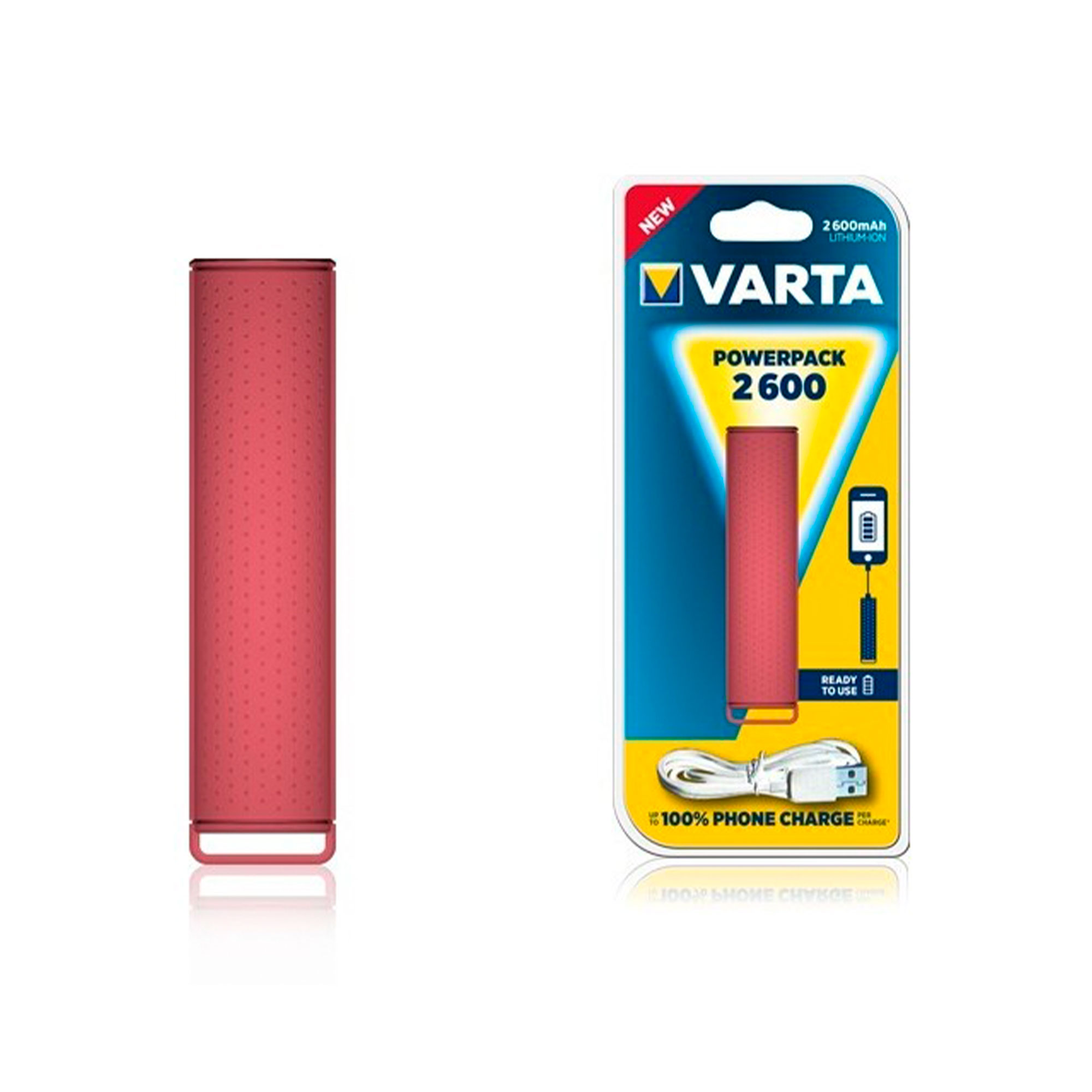 Фото — Внешний аккумулятор VARTA Powerpack 2600 mAh, красный