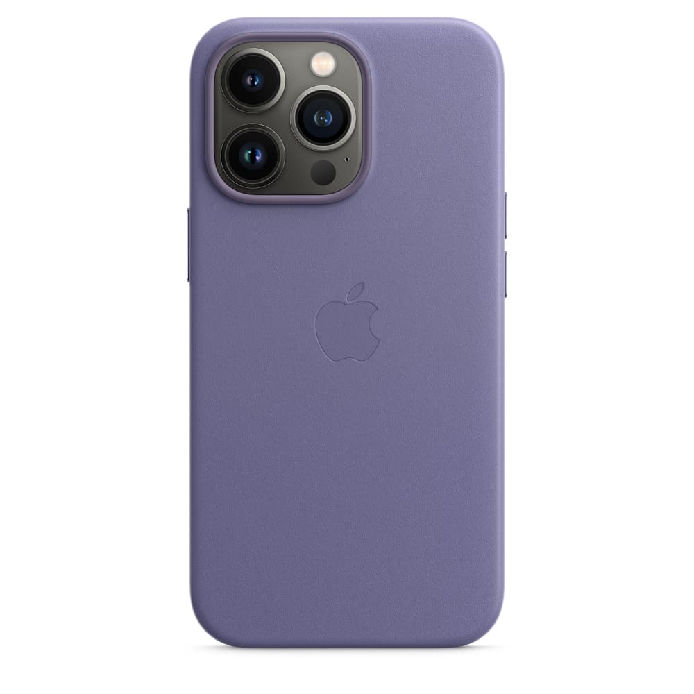 Фото — Чехол для смартфона MagSafe для iPhone 13 Pro Max, кожа, «сиреневая глициния»