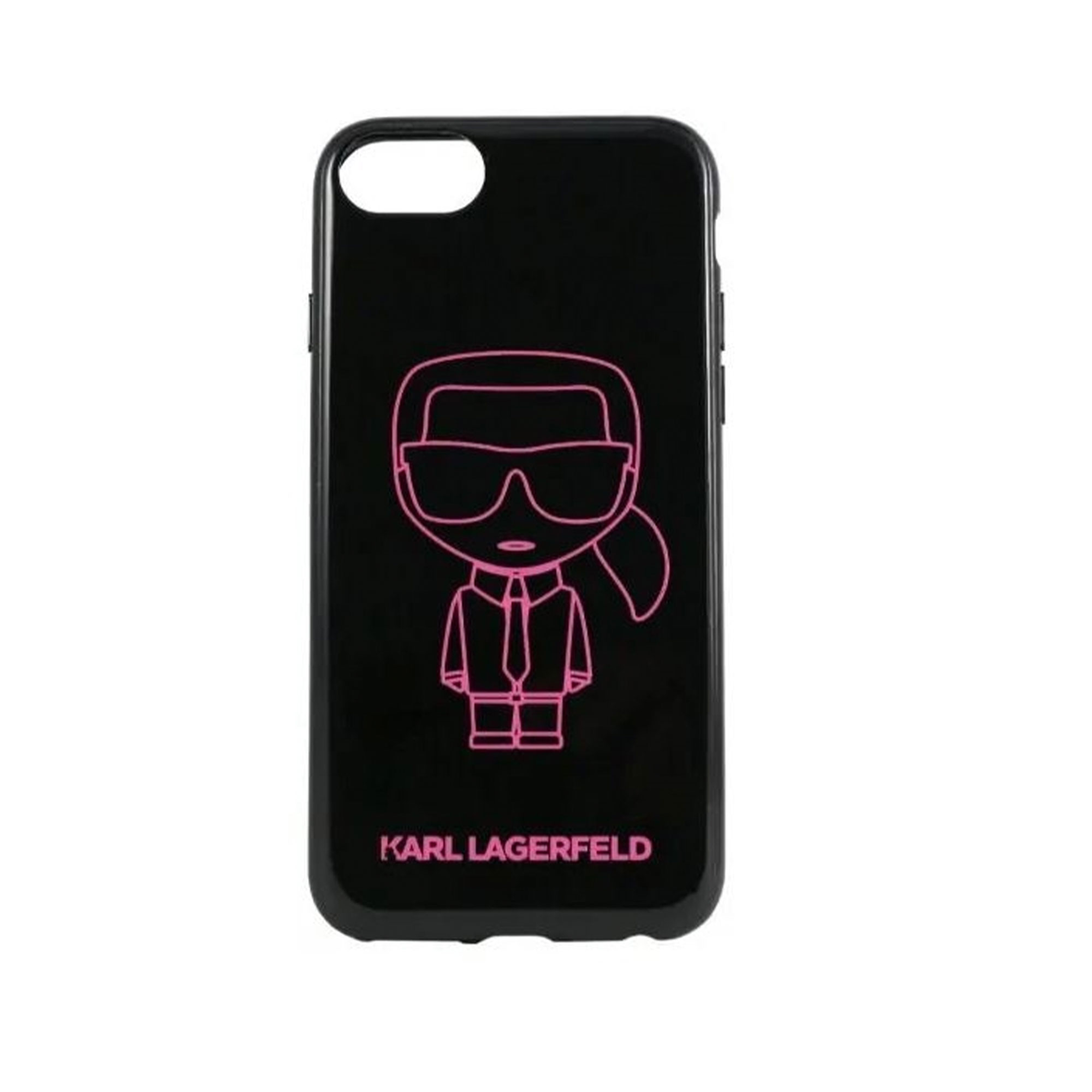 Фото — Чехол для смартфона Lagerfeld для iPhone 7/8/SE 2020 Ikonik outlines Hard PC/TPU Black/Pink