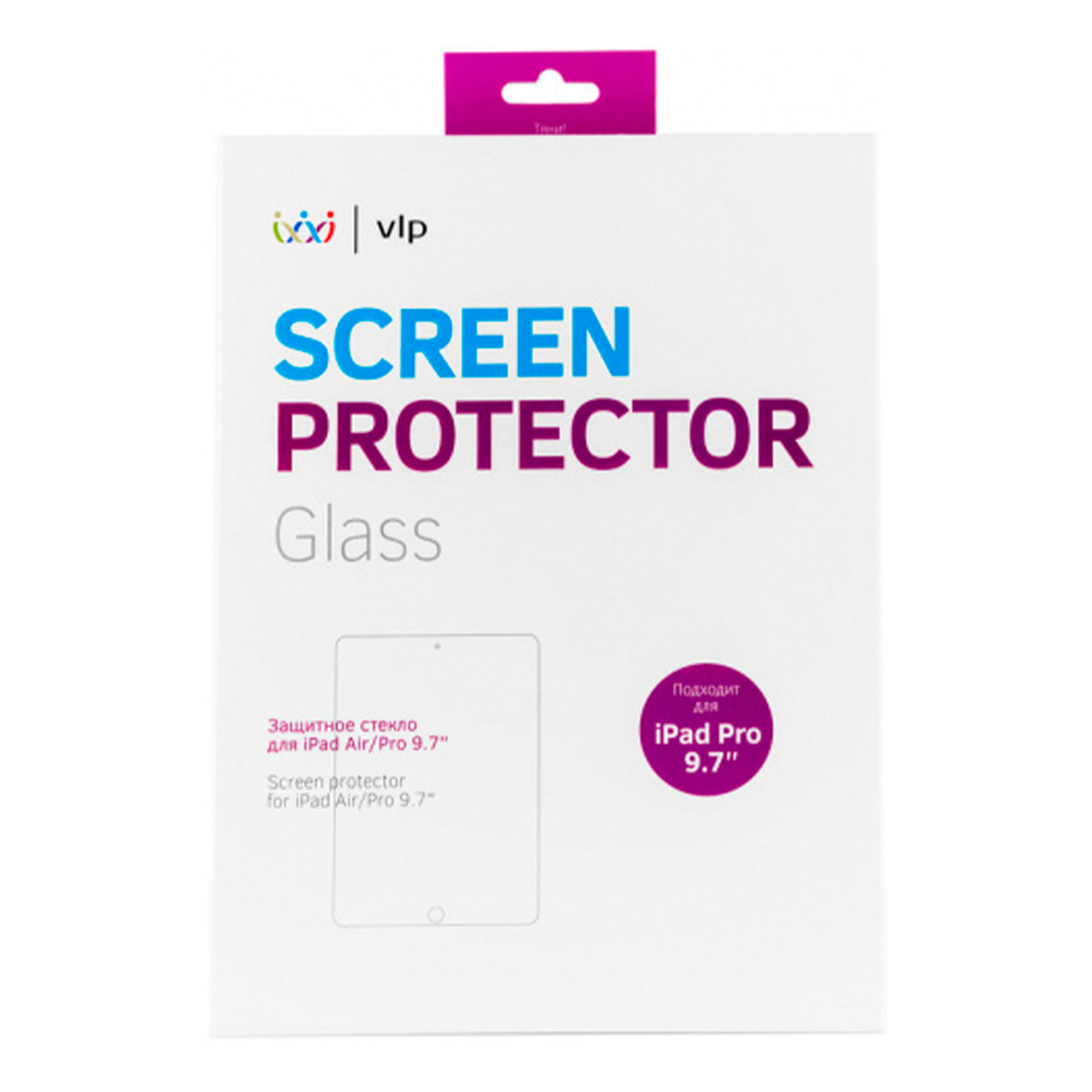 Фото — Защитное стекло для планшета vlp для iPad 9.7", олеофобное