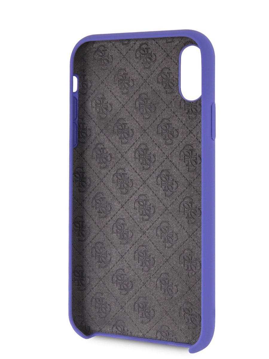 Фото — Чехол для смартфона Guess для iPhone XR Silicone collection Gold logo Hard Purple