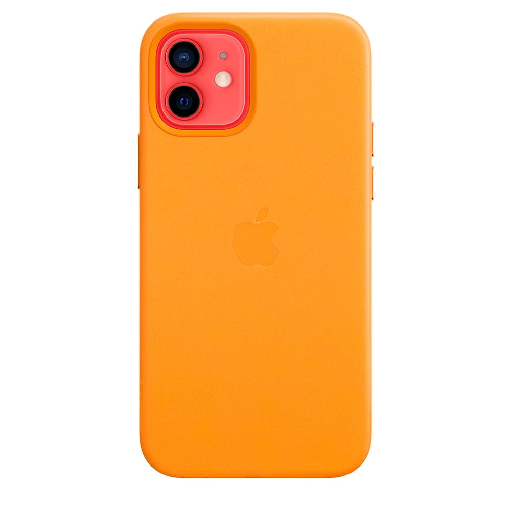 Фото — Чехол Apple MagSafe для iPhone 12/12 Pro, кожа, «золотой апельсин»