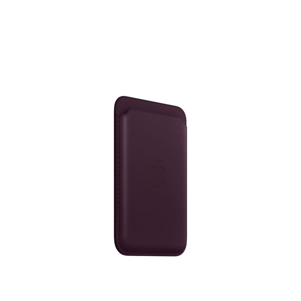Кожаный чехол-бумажник MagSafe для iPhone, «тёмная вишня»