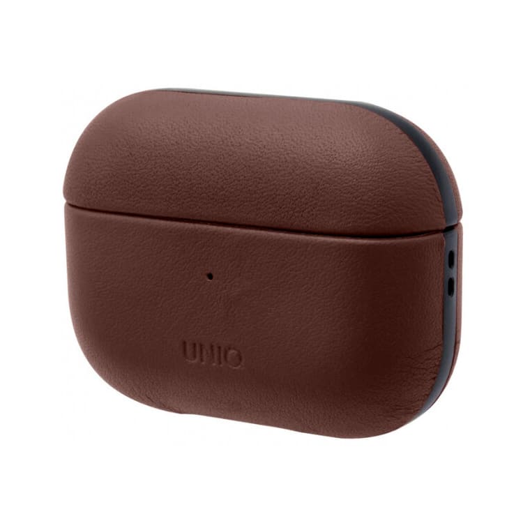 Фото — Чехол для наушников Uniq Terra Genuine для Airpods Pro, коричневый