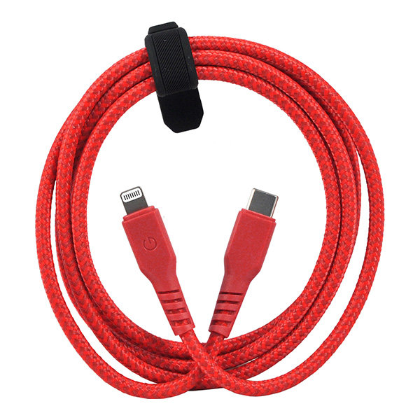 Кабель EnergEA FibraTough USB-C - Lightning MFI 1.5 м, красный