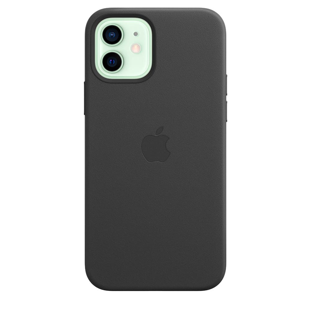 Фото — Чехол Apple MagSafe для iPhone 12/12 Pro, кожа, чёрный