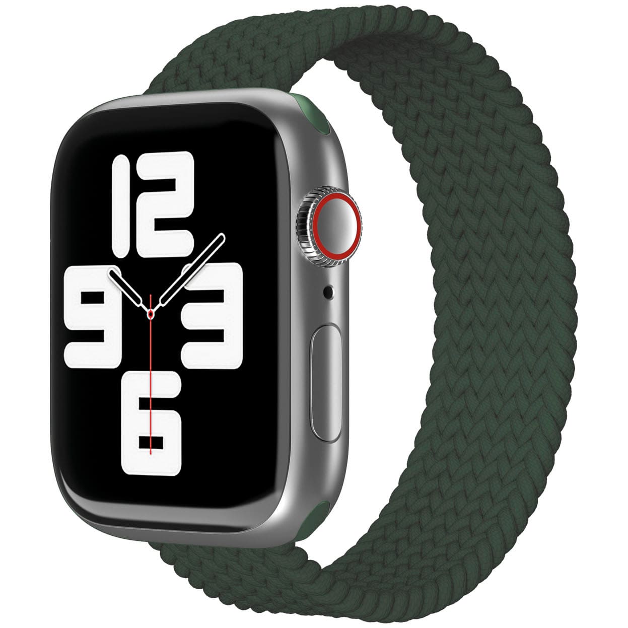 Фото — Ремешок нейлоновый плетёный vlp для Apple Watch 42/44/45, S/M, 2шт, темно-зеленый