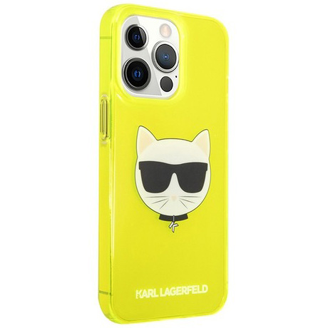 Чехол для смартфона Karl Lagerfeld Tpu Fluo Case Choupette's Head  для iPhone 13 Pro, желтый