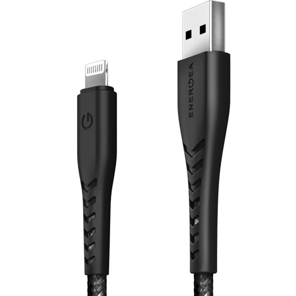 Фото — Кабель EnergEA NyloFlex USB - Lightning MFI 3А 1.5 м, черный