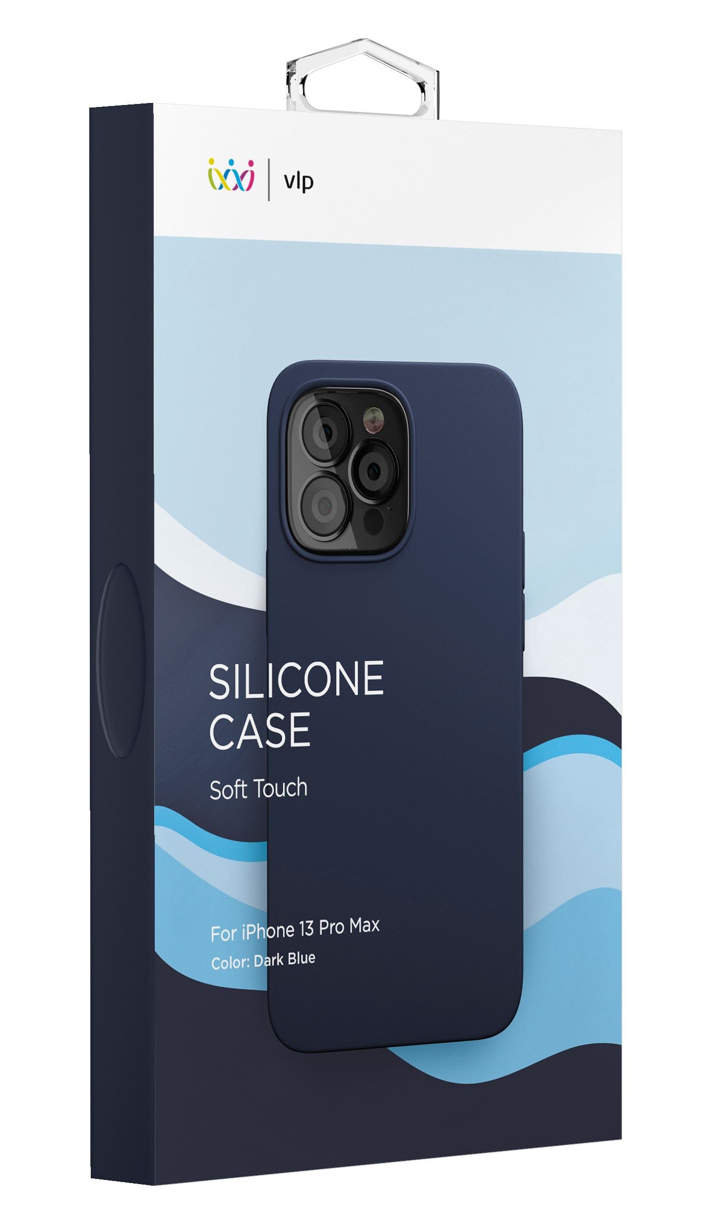 Фото — Чехол защитный vlp Silicone case для iPhone 13 Pro Max, темно-синий