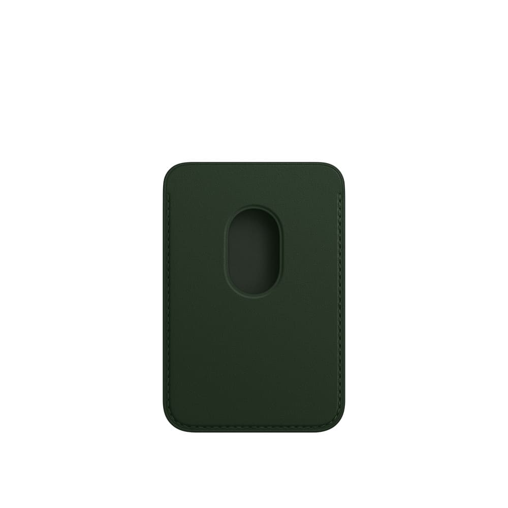 Фото — Кожаный чехол-бумажник MagSafe для iPhone, «зелёная секвойя»
