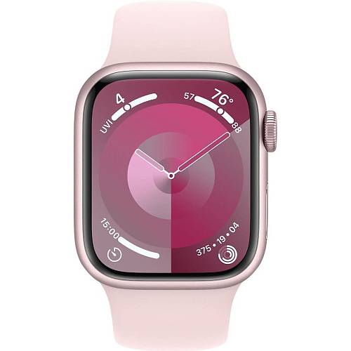 Apple Watch Series 9, 41 мм, корпус из алюминия розового цвета, спортивный ремешок, S/M