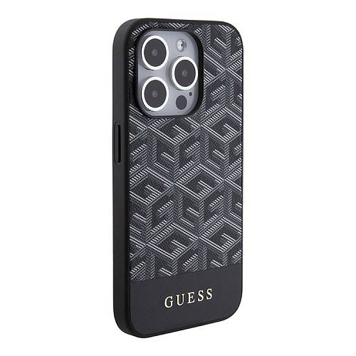 Чехол для смартфона Guess для iPhone 15 Pro Max PU G CUBE Hard Black (MagSafe), черный