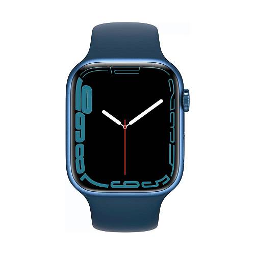 Apple Watch Series 7, 45 мм, корпус из алюминия синего цвета, спортивный ремешок «синий омут»