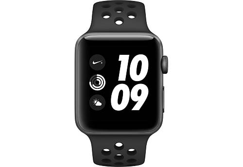 Apple Watch Nike+ Series 3, 42 мм, алюминий цвета «серый космос», ремешок Nike «антрацитовый/черный»
