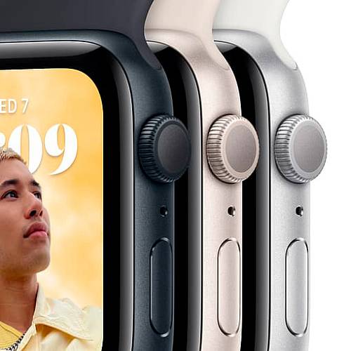Apple Watch SE (2-е поколение), 44 мм, корпус из алюминия цвета «сияющая звезда»