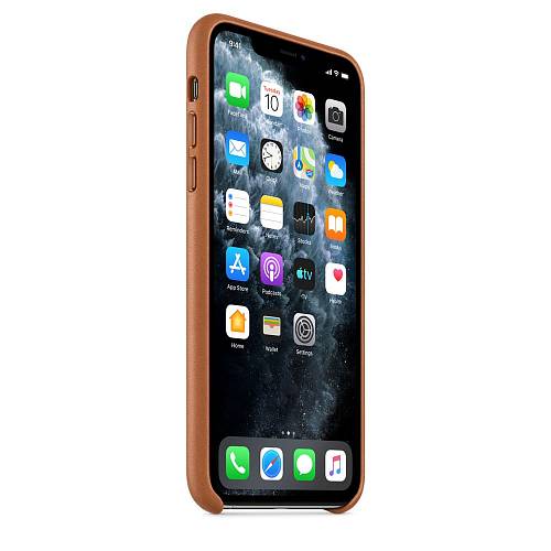 Чехол для смартфона для Apple iPhone 11 Pro Max, кожа, золотисто-коричневый