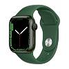 Фото — Apple Watch Series 7, 41 мм, корпус из алюминия зеленого цвета, спортивный ремешок «зелёный клевер»