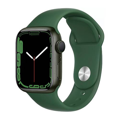 Apple Watch Series 7, 41 мм, корпус из алюминия зеленого цвета, спортивный ремешок «зелёный клевер»