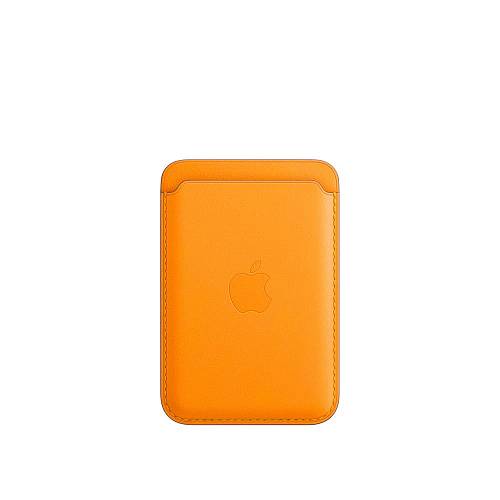 Чехол для смартфона MagSafe для iPhone, кожа, «золотой апельсин»