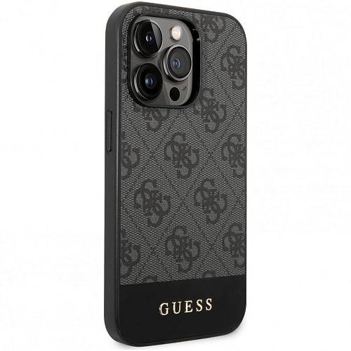 Чехол для смартфона Guess TPU 4G PU iPhone 14 Pro, серый