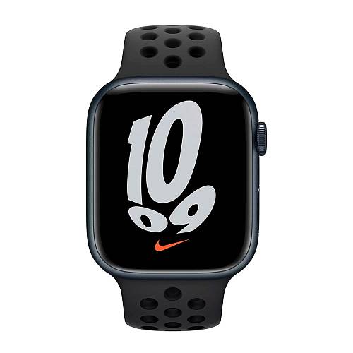 Apple Watch Nike Series 7, 45 мм, корпус «тёмная ночь», спортивный ремешок Nike