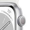 Фото — Apple Watch Series 8, 41 мм, корпус из алюминия серебристого цвета, ремешок серебристого цвета, S/M