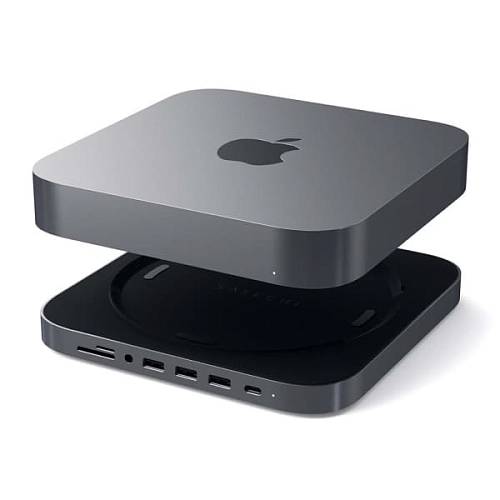 Адаптер Satechi Mac Mini Stand & Hub для Mac Mini, «серый космос»