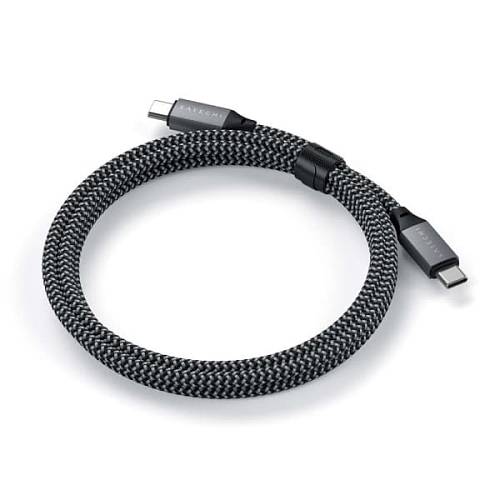 Кабель Satechi USB-C - USB-C, 100W Charging Cable, 2м, текстиль, «серый космос»