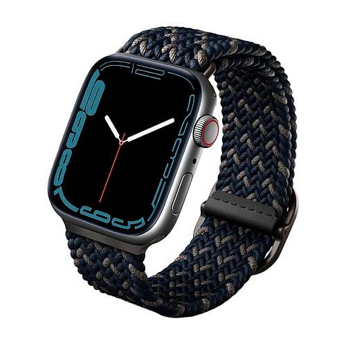 Ремешок для смарт-часов Uniq для Apple Watch 45/44/42 mm ASPEN Design Strap Braided, «синий обсидиан»