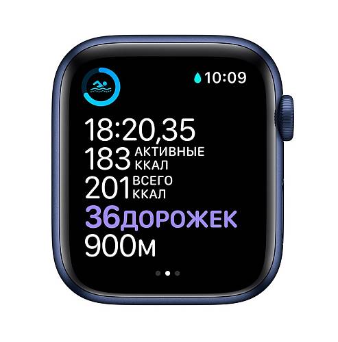 Apple Watch Series 6, 44 мм, алюминий синего цвета, спортивный ремешок «темный ультрамарин»