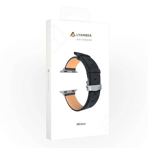 Ремешок для смарт-часов Apple Watch 42/44 mm LYAMBDA MINKAR, кожа, серый