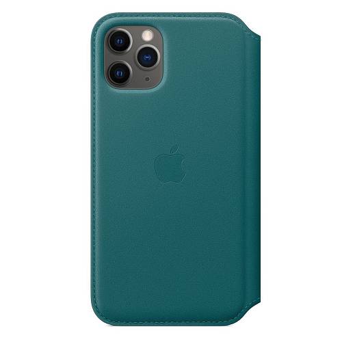 Чехол для смартфона Folio для iPhone 11 Pro, кожа, «зеленый павлин»