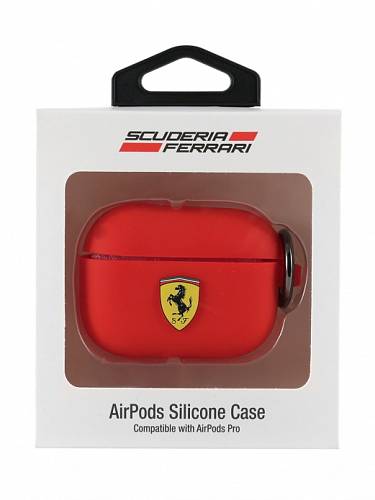 Чехол для наушников Ferrari с кольцом для AirPods Pro, красный