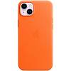 Фото — Чехол для смартфона iPhone 14 Plus Leather Case with MagSafe, оранжевый