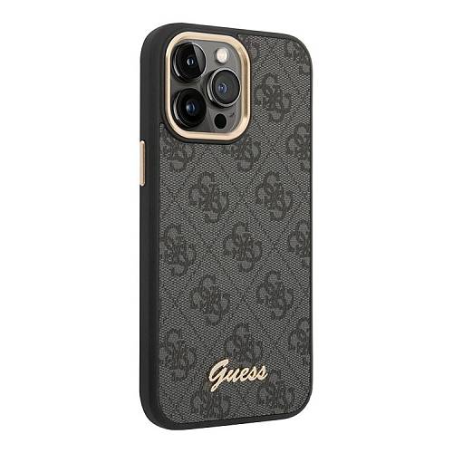 Чехол для смартфона iPhone 14 Pro Max Guess PU 4G Script metal logo with MagSafe, черный