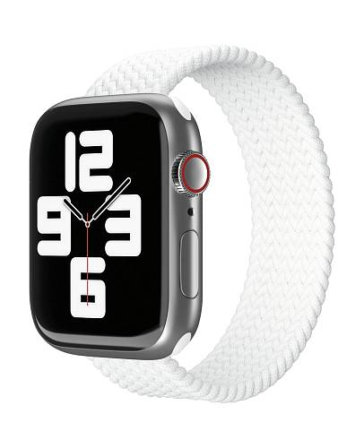 Ремешок для смарт-часов vlp для Apple Watch 42/44/45, S/M, 2шт, нейлоновый плетёный, белый