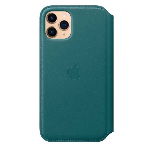 Чехол для смартфона Folio для iPhone 11 Pro, кожа, «зеленый павлин»