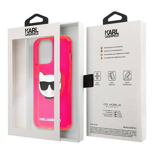 Чехол для смартфона Lagerfeld Choupette для iPhone 13 Pro Max, пластик, розовый градиент