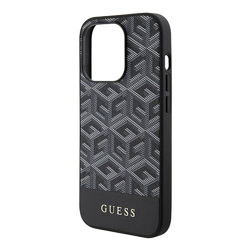 Чехол для смартфона Guess для iPhone 15 Pro Max PU G CUBE Hard Black (MagSafe), черный