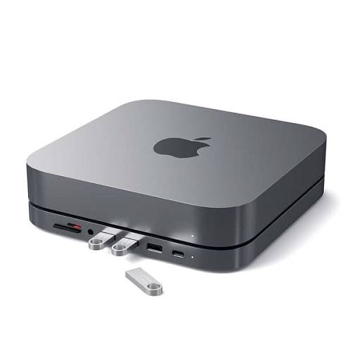 Адаптер Satechi Mac Mini Stand & Hub для Mac Mini, «серый космос»