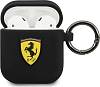 Фото — Чехол для наушников Ferrari с кольцом для AirPods, черный